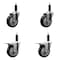 Service Caster 4'' Black Poly Swivel 1'' Expanding Stem Caster Set 2 Total Lock Brakes, 4PK SCC-EXTTL20S414-PPUB-BLK-2-S-2-1 - alternate 1